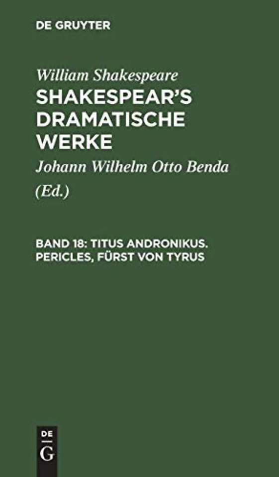 Titus Andronikus. Pericles, Fürst von Tyrus