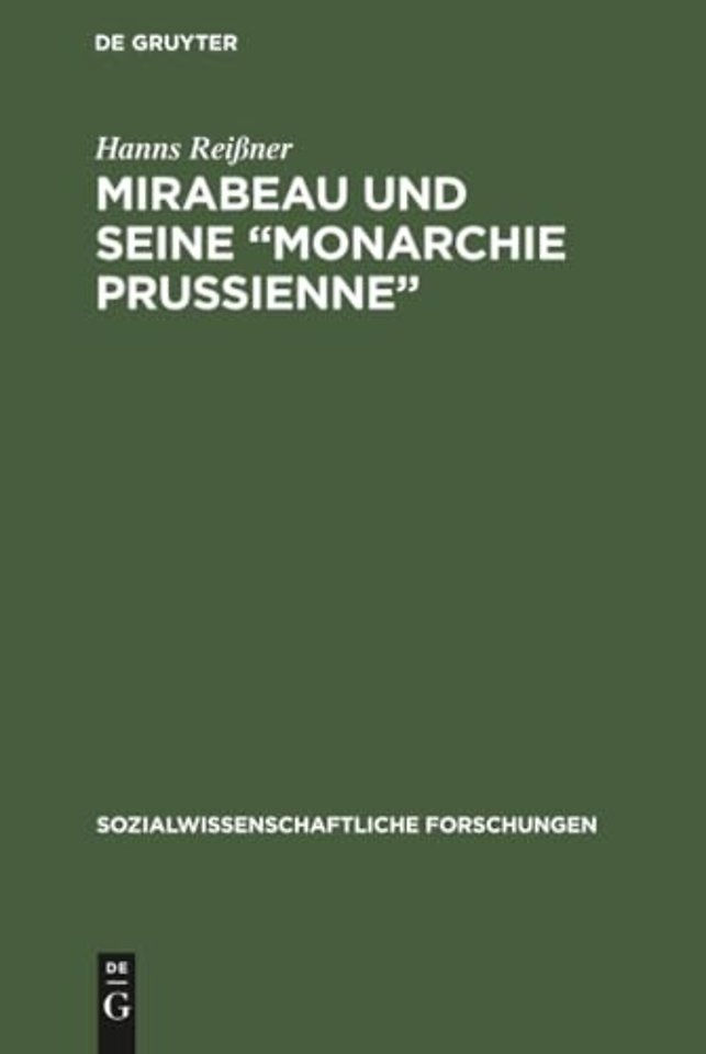 Mirabeau und seine "Monarchie Prussienne"