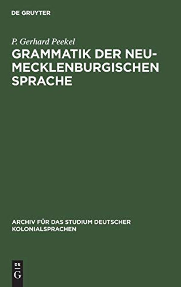 Grammatik Der Neu-Mecklenburgischen Sprache