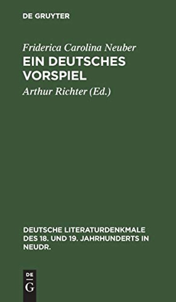 Ein deutsches Vorspiel – Zur Feier ihres 200jährigen Geburtstages, 9. März 1897. Mit einem Verzeichnis ihrer Dichtungen