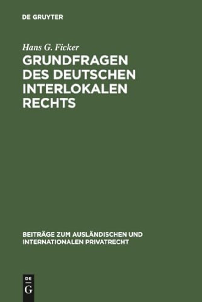 Grundfragen des deutschen interlokalen Rechts