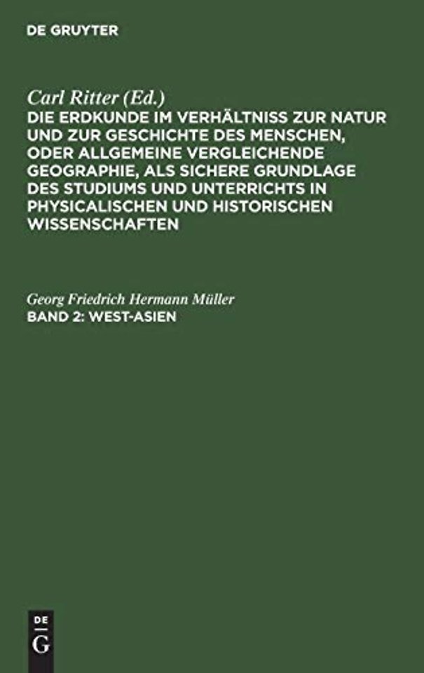 West–Asien – (Zu Band VII. bis XI. des ganzen Werkes)