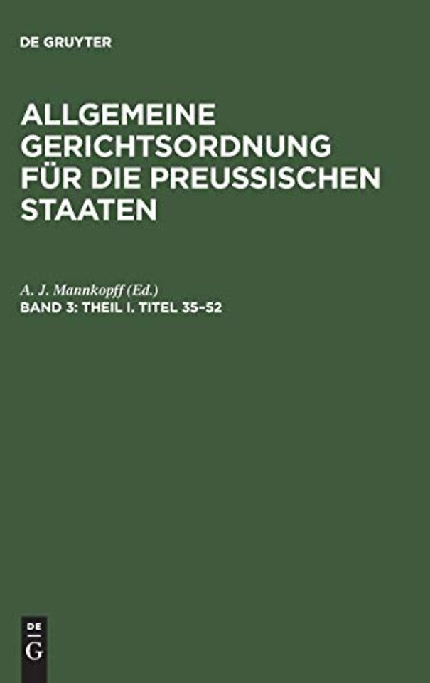 Theil I. Titel 35-52