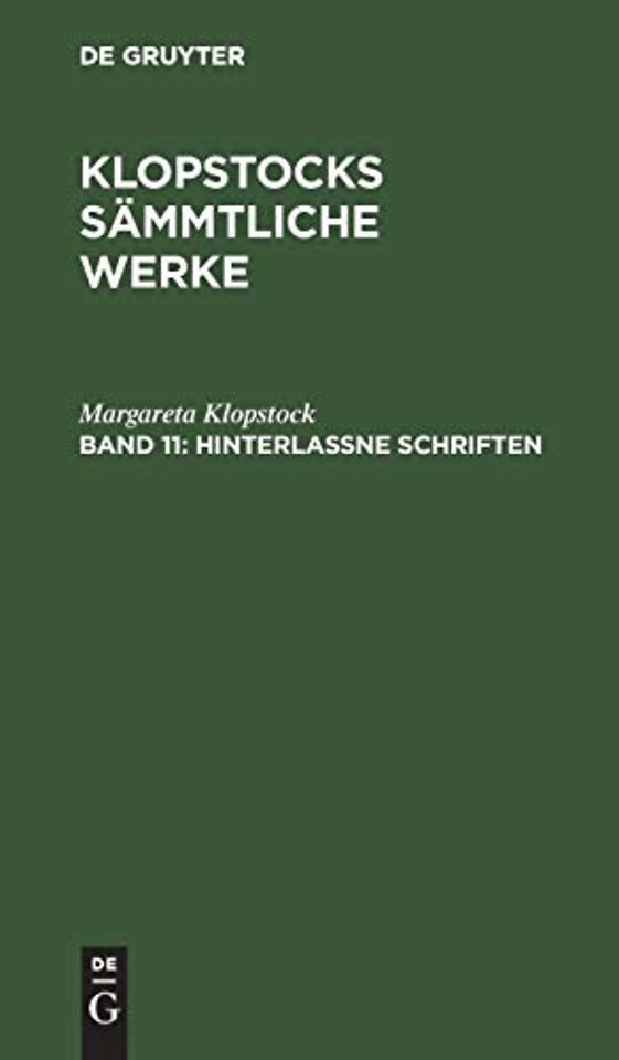 Hinterlaβne Schriften