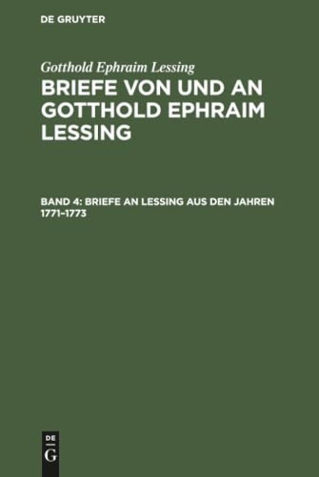 Briefe an Lessing aus den Jahren 1771–1773