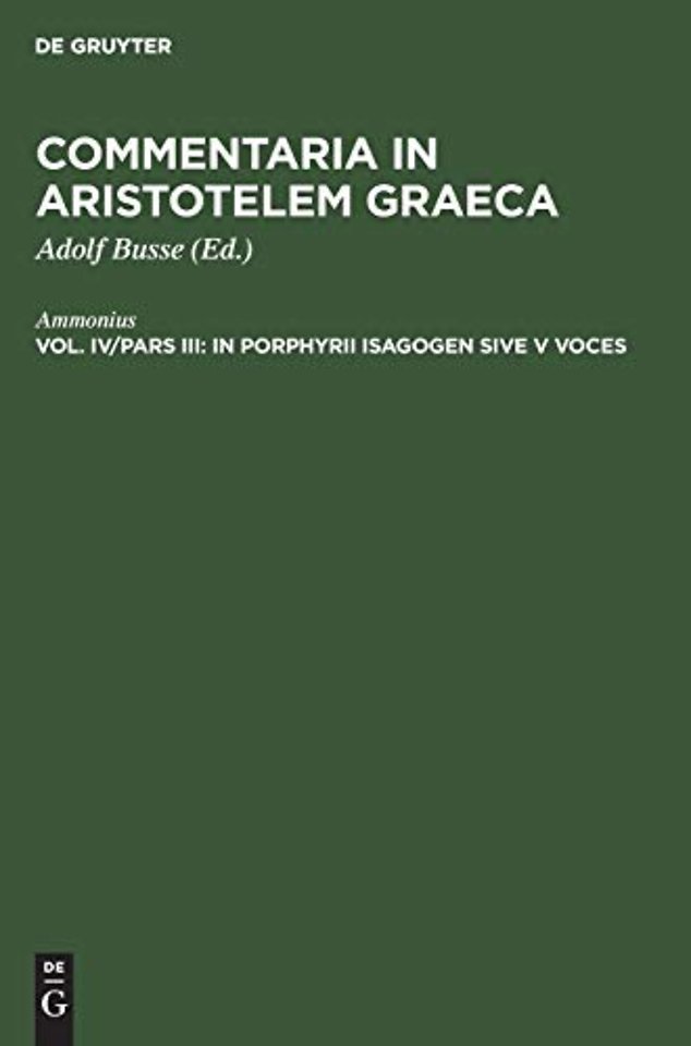 In Porphyrii Isagogen Sive V Voces