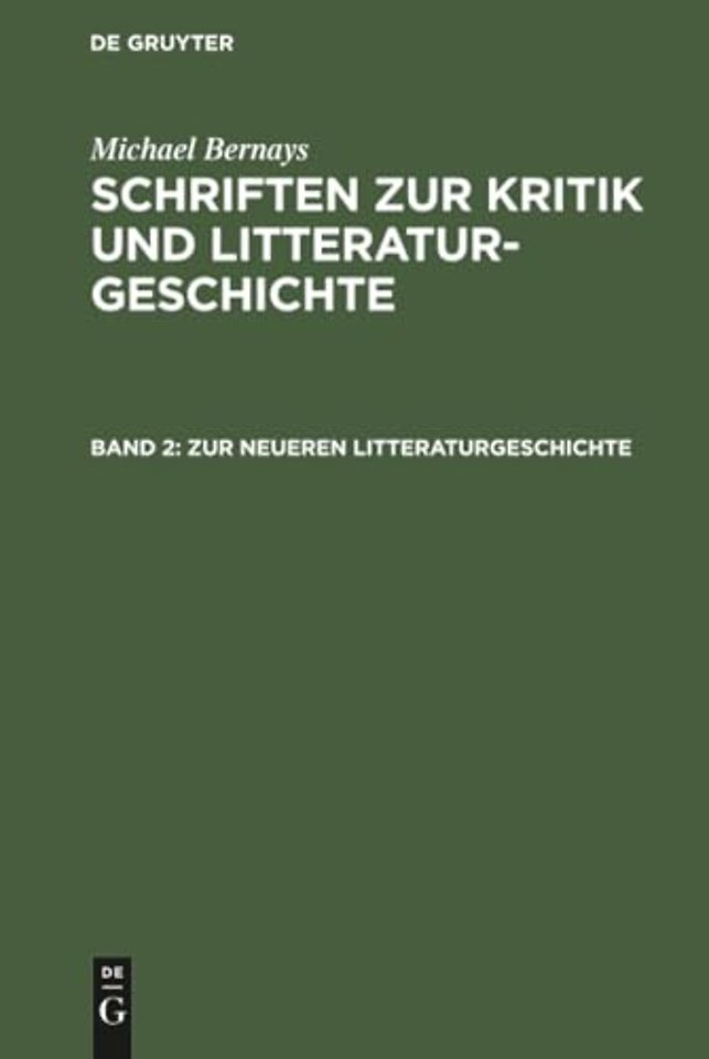 Zur neueren Litteraturgeschichte