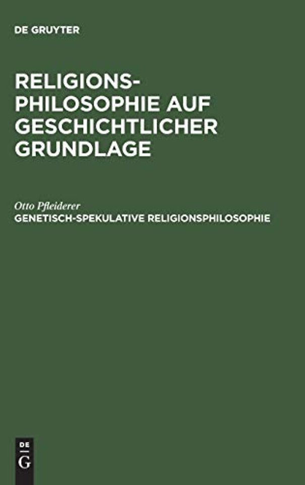 Genetisch–spekulative Religionsphilosophie