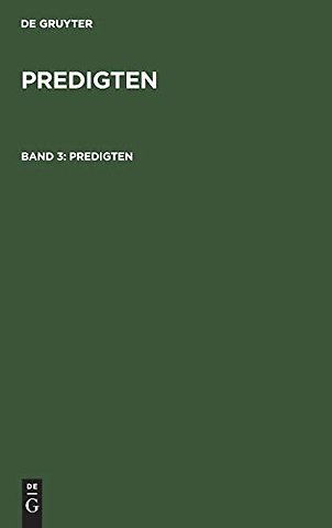 F. Schleiermacher: Predigten. Band 3