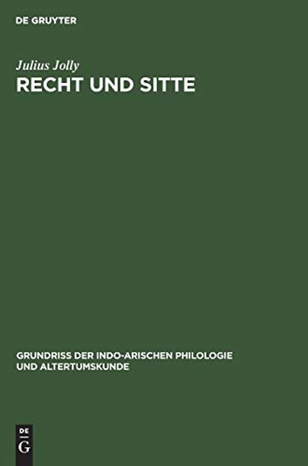 Recht und Sitte – (Einschlieβlich der einheimischen Litteratur)