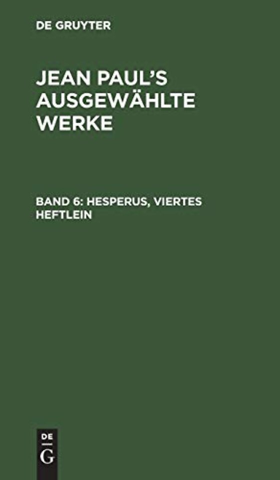 Hesperus, viertes Heftlein