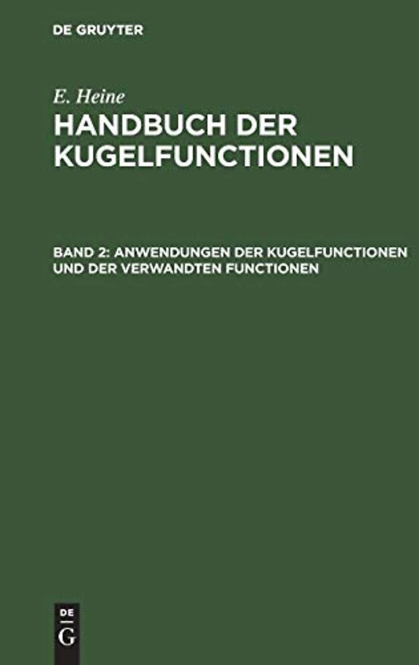 Anwendungen der Kugelfunctionen und der verwandten Functionen