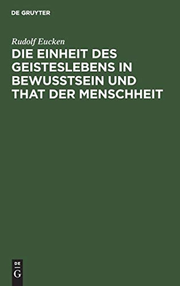 Die Einheit des Geisteslebens in Bewusstsein und – Untersuchungen