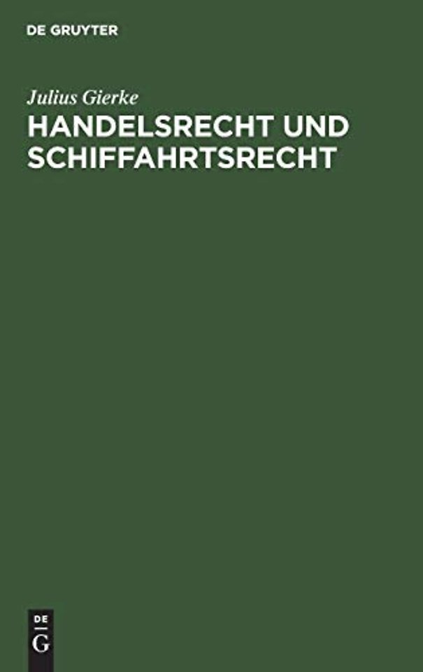 Handelsrecht Und Schiffahrtsrecht