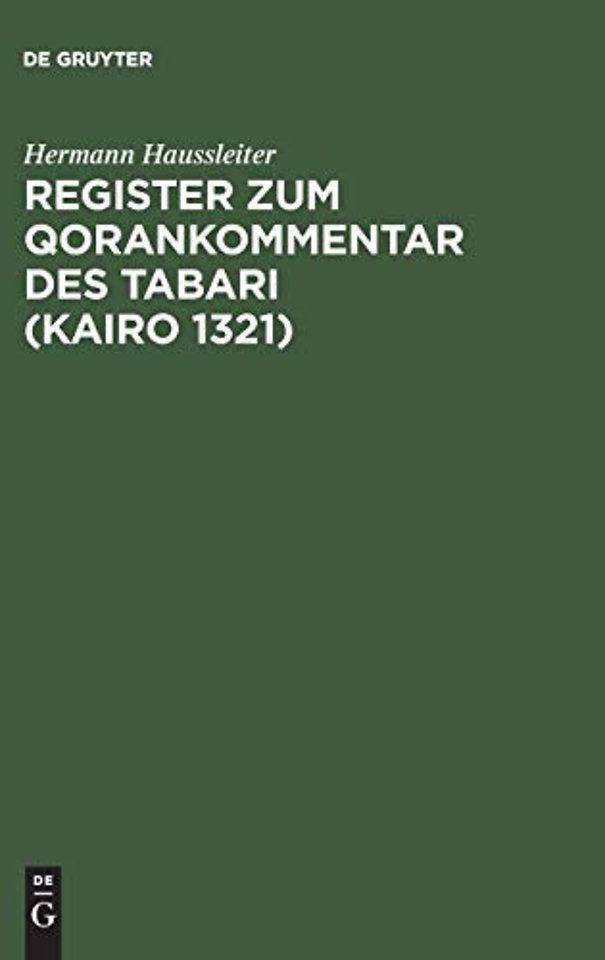 Register zum Qorankommentar des Tabari (Kairo 1321)