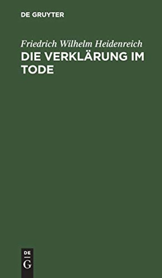Die Verklärung im Tode