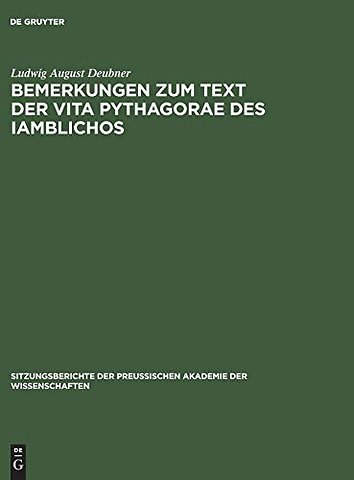 Bemerkungen zum Text der Vita Pythagorae des Iamblichos