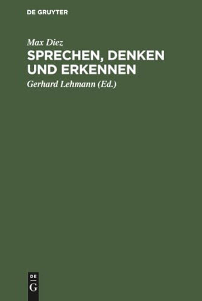 Sprechen, Denken und Erkennen – Grundprobleme der Philosophie