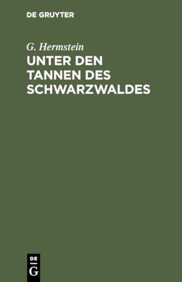 Unter den Tannen des Schwarzwaldes – Novelle