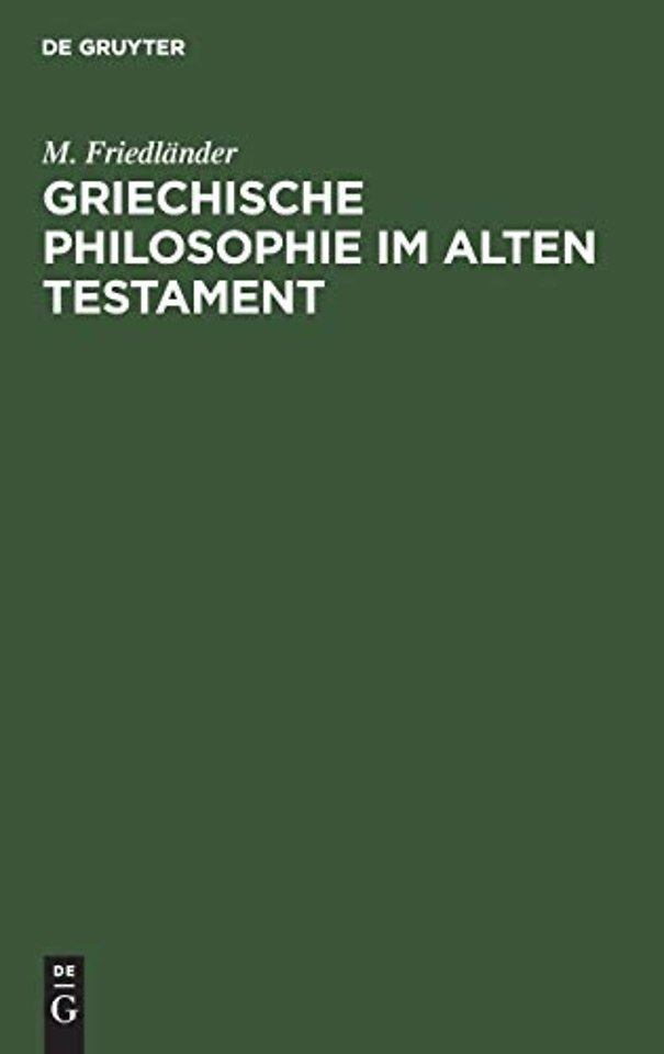 Griechische Philosophie Im Alten Testament