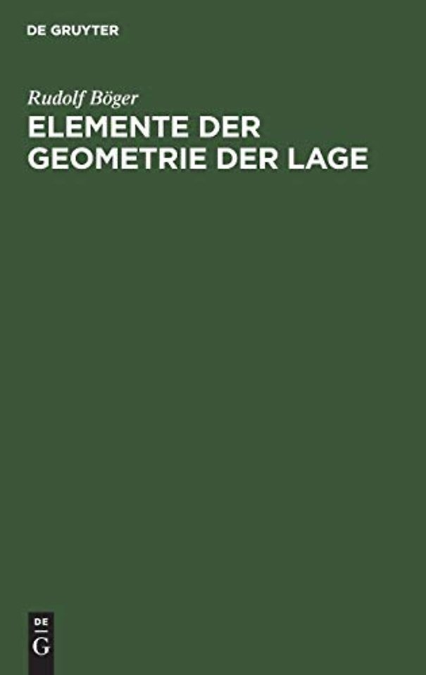 Elemente der Geometrie der Lage