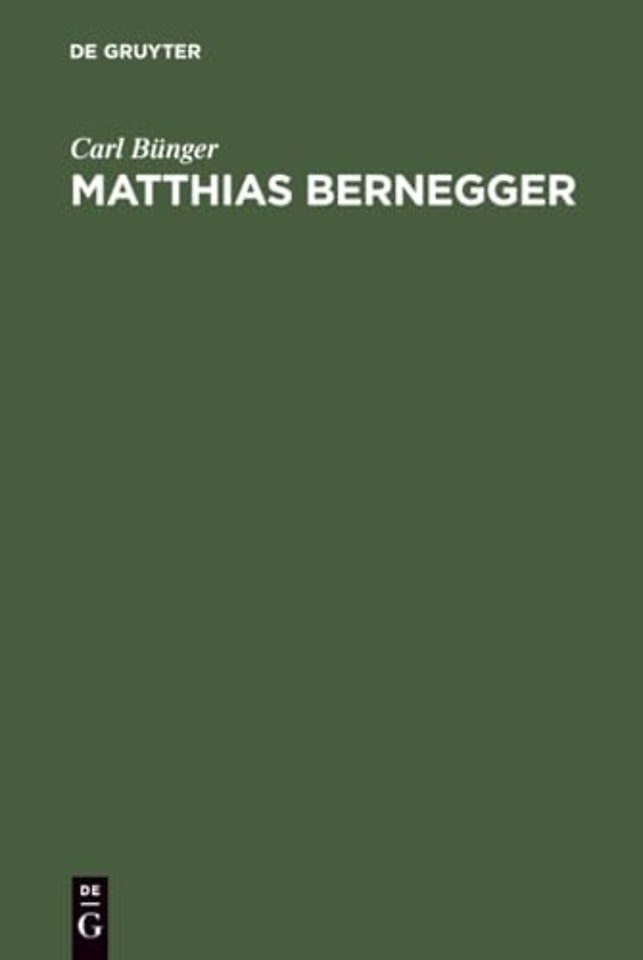 Matthias Bernegger – Ein Bild aus dem geistigen Leben Strassburgs zur Zeit des Dreissigjährigen Krieges