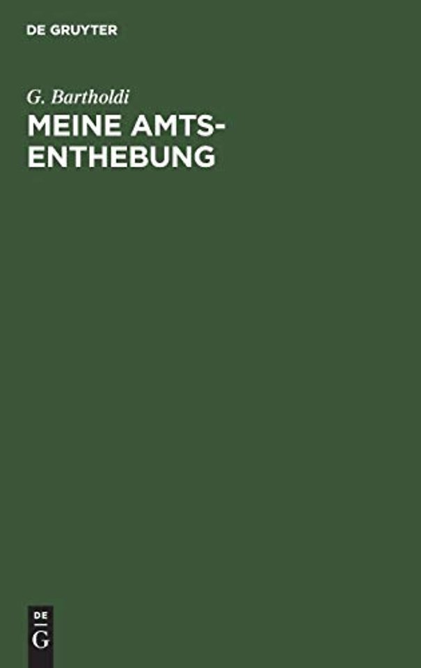 Meine Amts-Enthebung