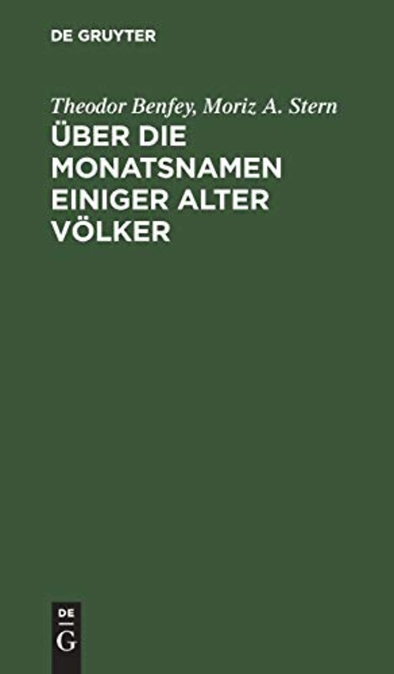 Über die Monatsnamen einiger alter Völker – Insbesondere der Perser, Cappadocier, Juden und Syrer