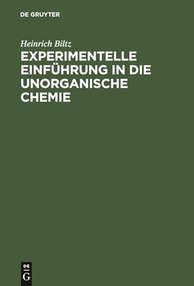 Experimentelle Einfuhrung in Die Unorganische Chemie