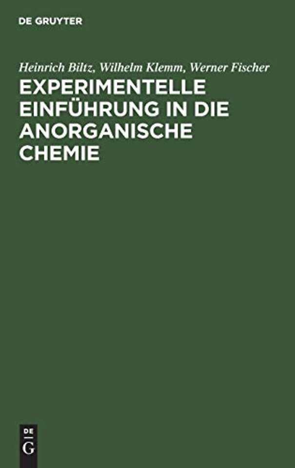 Experimentelle Einfuhrung in Die Anorganische Chemie