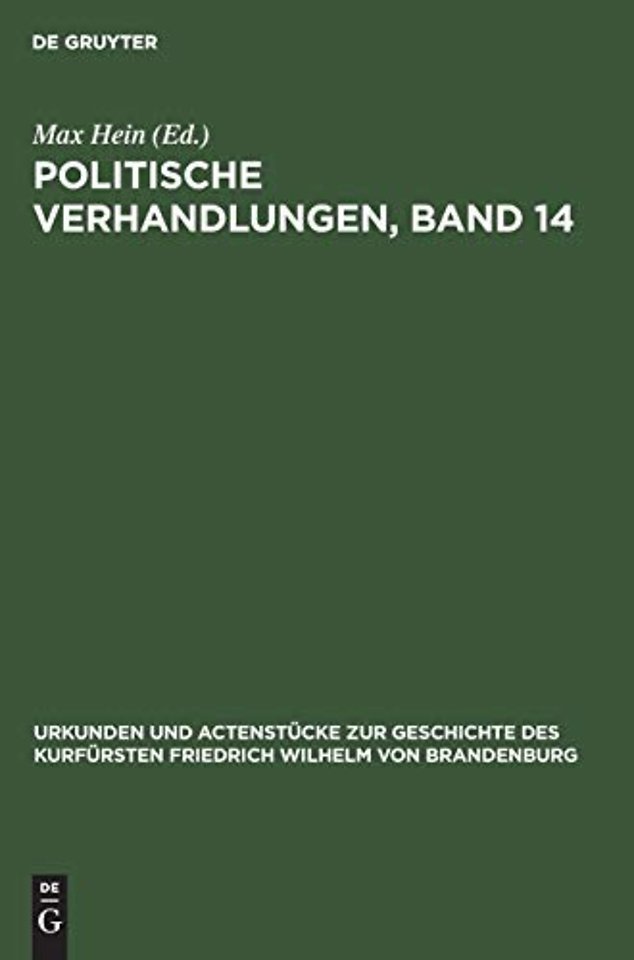 Politische Verhandlungen, Band 14