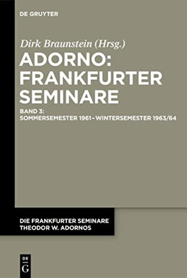 Sommersemester 1961 – Wintersemester 1963/64