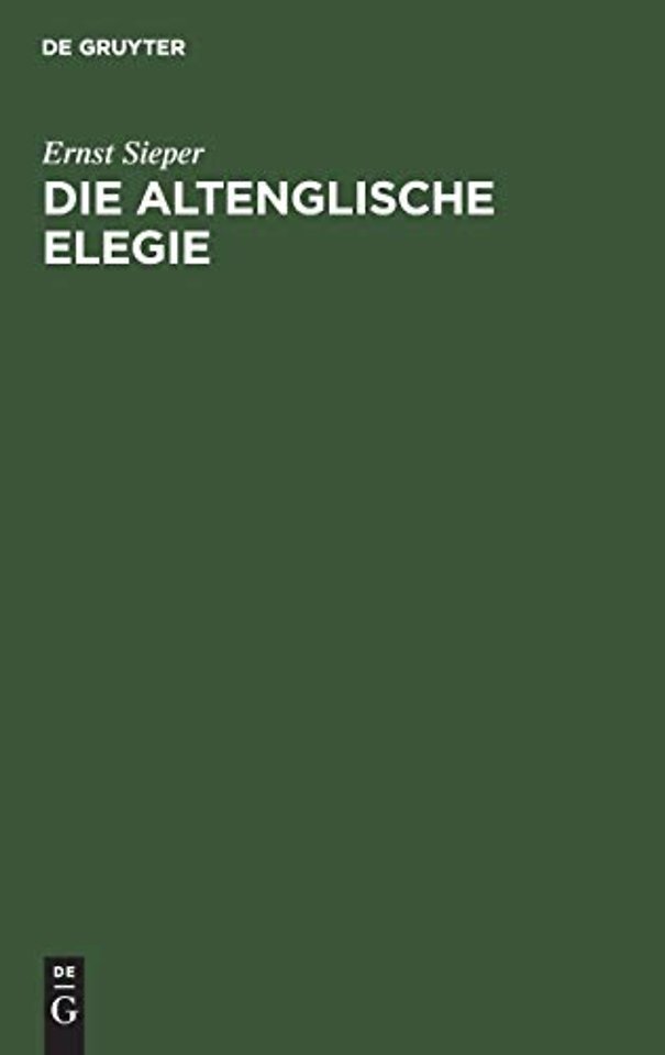 Die altenglische Elegie