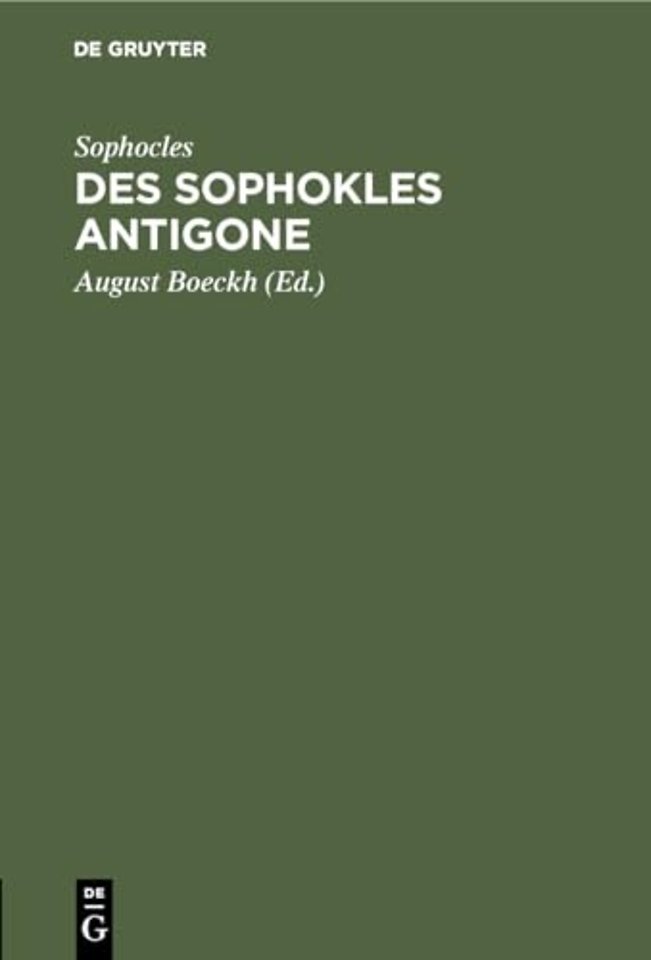 Des Sophokles Antigone