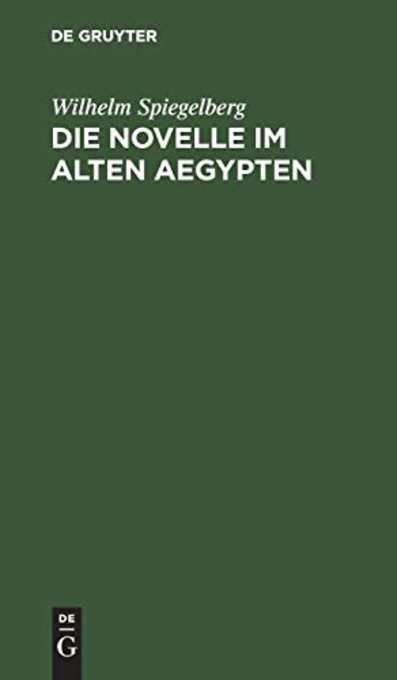 Die Novelle Im Alten Aegypten