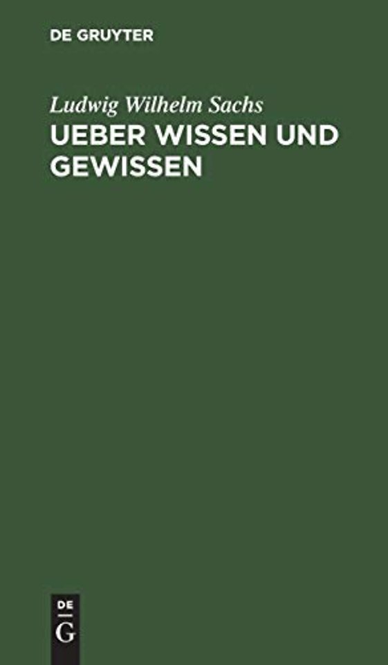 Ueber Wissen und Gewissen – Reden an Aerzten