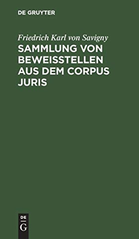 Sammlung von Beweisstellen aus dem Corpus juris