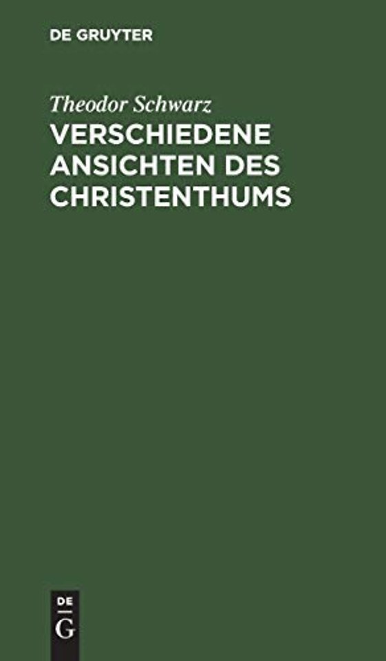 Verschiedene Ansichten des Christenthums – Ein Gespräch