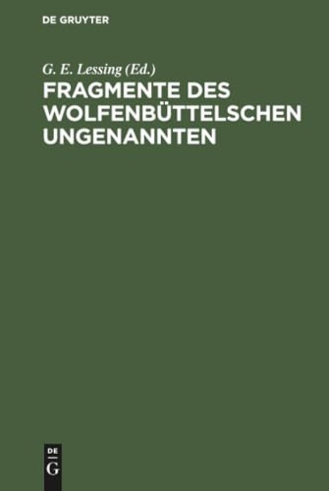 Fragmente des Wolfenbüttelschen Ungenannten