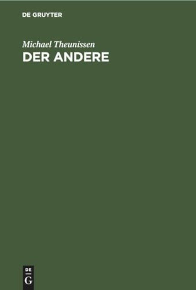 Der Andere – Studien zur Sozialontologie der Gegenwart