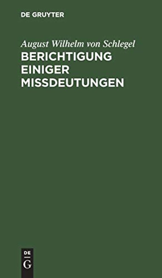 Berichtigung einiger Miβdeutungen