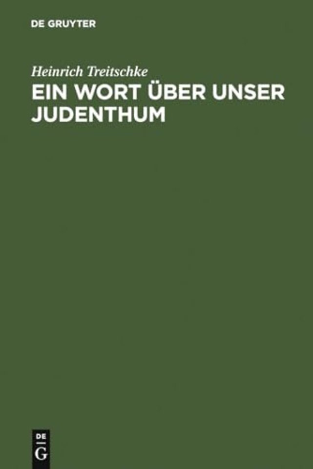 Ein Wort uber unser Judenthum