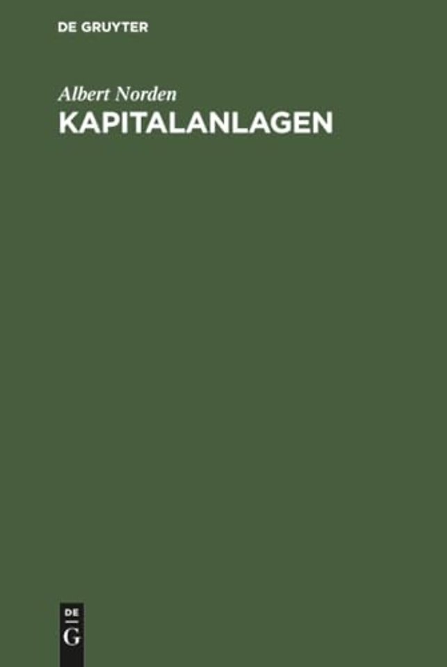 Kapitalanlagen – Praktisches Handbuch