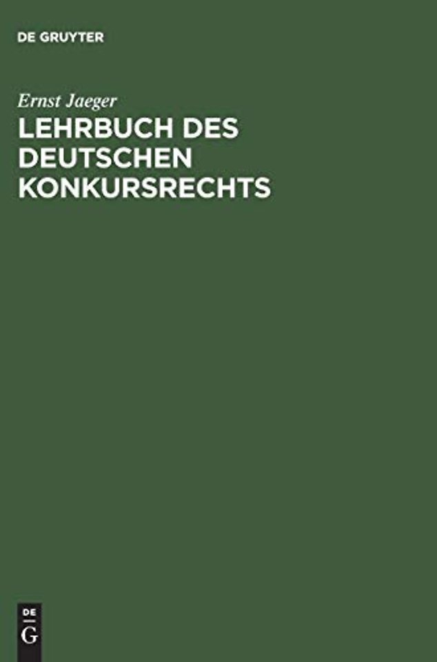 Lehrbuch des deutschen Konkursrechts