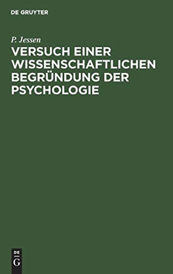 Versuch einer wissenschaftlichen Begründung der Psychologie