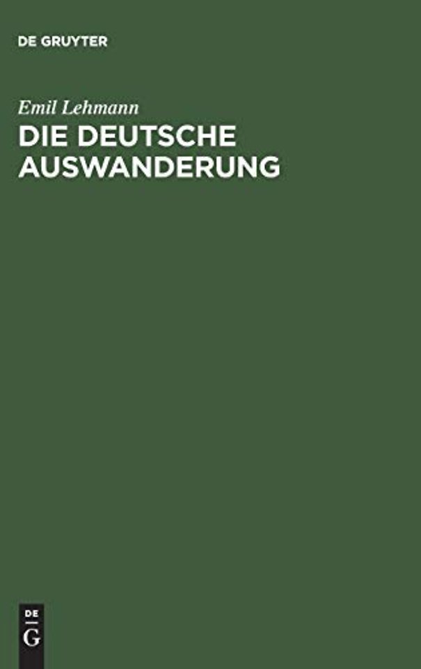 Die deutsche Auswanderung