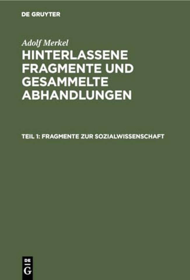 Fragmente zur Sozialwissenschaft