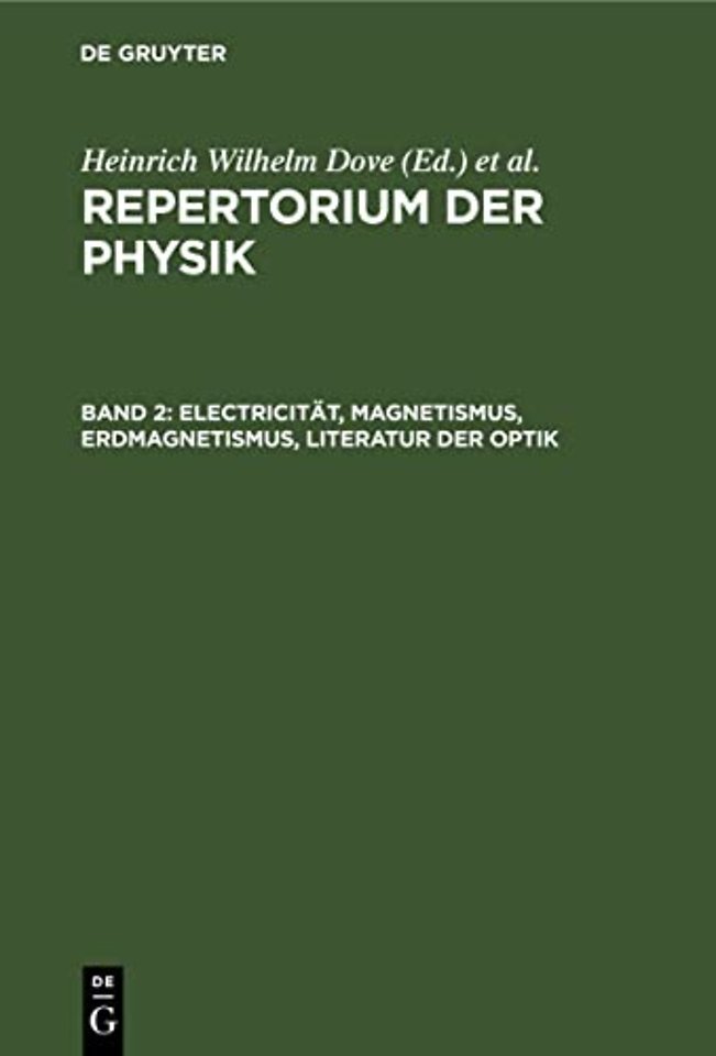 Electricität, Magnetismus, Erdmagnetismus, Literatur der Optik
