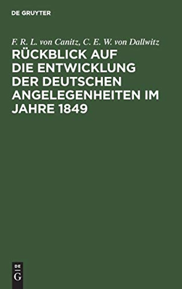 Rückblick auf die Entwicklung der deutschen Ange – Ein Bruchstück aus der innern Geschichte Deutschlands von 1848 bis ...