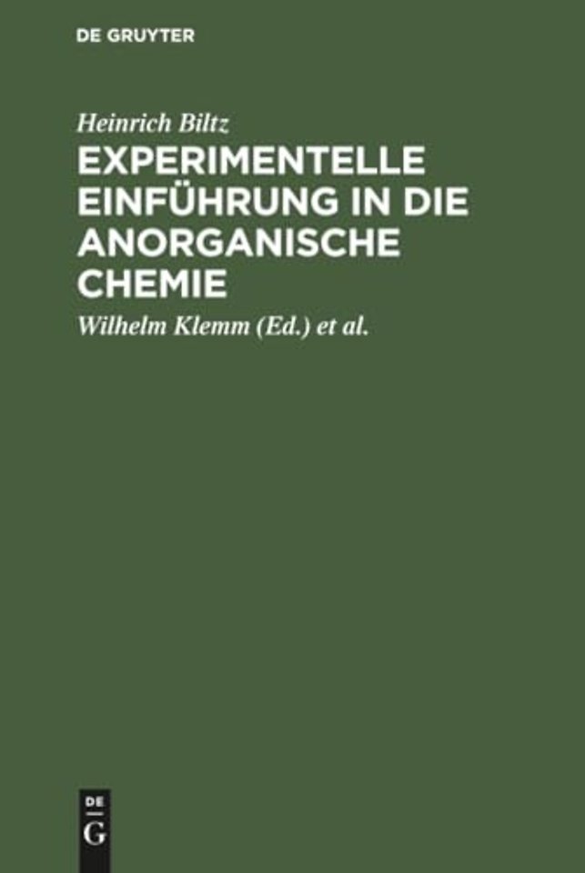 Experimentelle Einführung in die anorganische Chemie